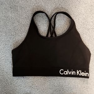 Black Calvin Klein Performance Sports Bra with removeable pads L/XL